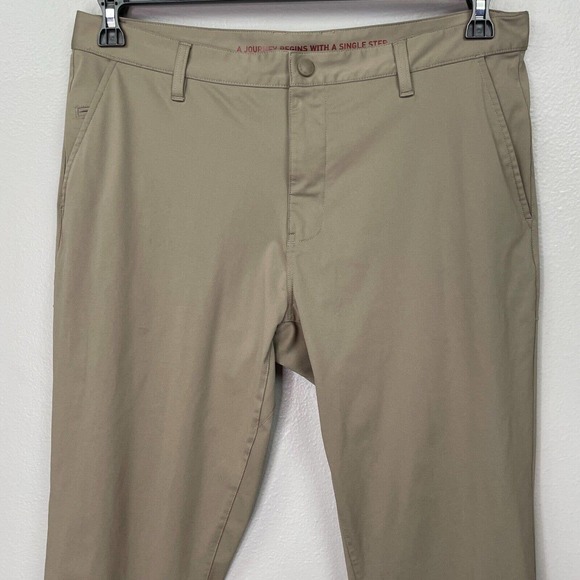 Rhone Commuter Pants Mens 36 Straight Leg Khaki Tan 36x28 Lightweight Stretch - Picture 2 of 12